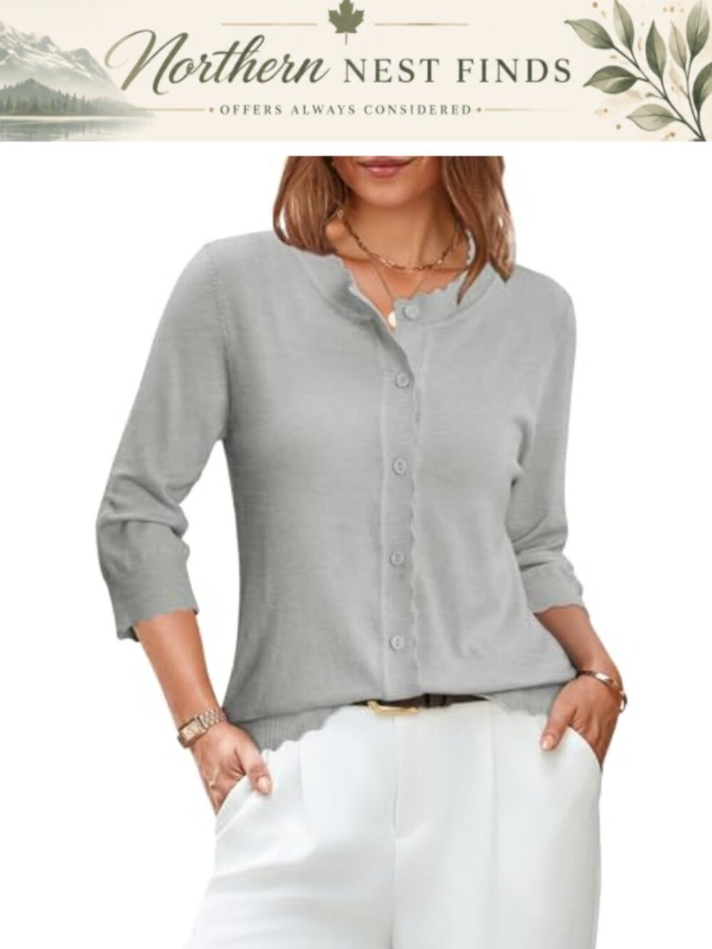 Women's Long Sleeve V-Neck Button Down Cardigan Knit Shrug Sweater